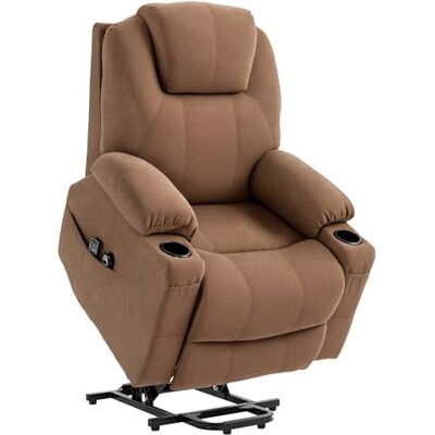 HOMCOM Fauteuil électrique inclinable avec 8 Points de Massage et télécommande, Fauteuil Moderne en Tissu Effet Lin, 90x101x107 cm, café - Publicité HOMCOM Fauteuil électrique inclinable avec 8 Points de Massage et télécommande, Fauteuil Moderne en Tissu Effet Lin, 90x101x107 cm, café - Publicité
