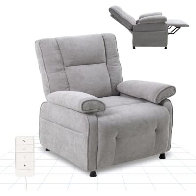 FLEXISPOT Fauteuil Relax Électrique Inclinable 95°–155°,Fauteuil TV Ergonomique avec Repose-Pieds Intégré,Rembourrage Épais Haute Densité,Poche Latérale,pour Salon,Chambre et Home Cinéma,Gris Clair - Publicité FLEXISPOT Fauteuil Relax Électrique Inclinable 95°–155°,Fauteuil TV Ergonomique avec Repose-Pieds Intégré,Rembourrage Épais Haute Densité,Poche Latérale,pour Salon,Chambre et Home Cinéma,Gris Clair - Publicité