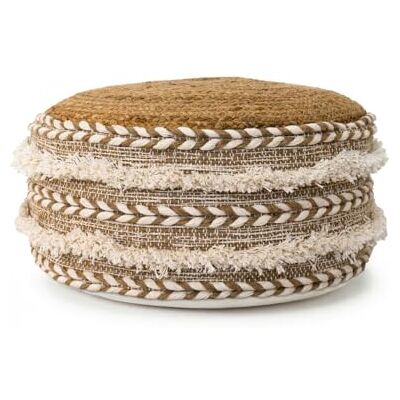 Happers Pouf en jute et coton pour maman. Repose-pieds, tabouret bas, ottoman, design exclusif avec rembourrage inclus - Publicité Happers Pouf en jute et coton pour maman. Repose-pieds, tabouret bas, ottoman, design exclusif avec rembourrage inclus - Publicité