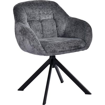 DUHOME Fauteuil Lounge avec Accoudoirs Siège Pivotant à 360° Chaise de Coiffeuse en Tissu Chenille pour Salon Chambre Salle à Manger, Gris - Publicité DUHOME Fauteuil Lounge avec Accoudoirs Siège Pivotant à 360° Chaise de Coiffeuse en Tissu Chenille pour Salon Chambre Salle à Manger, Gris - Publicité