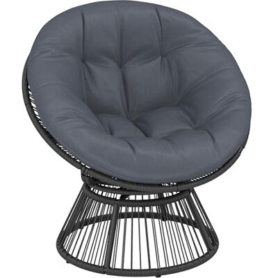 Outsunny Fauteuil papasan pivotant à 360° Avec coussin Cadre en acier Rond En polyrotin Pour salon, coin lecture, salon Gris - Publicité Outsunny Fauteuil papasan pivotant à 360° Avec coussin Cadre en acier Rond En polyrotin Pour salon, coin lecture, salon Gris - Publicité