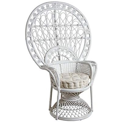AUBRY GASPARD Fauteuil Emmanuelle Rotin Blanc avec Coussin 105x74x150 cm Coussin Coton, Kapok Confort Élégant pour Salon Siège 48 cm Poids 8 kg - Publicité AUBRY GASPARD Fauteuil Emmanuelle Rotin Blanc avec Coussin 105x74x150 cm Coussin Coton, Kapok Confort Élégant pour Salon Siège 48 cm Poids 8 kg - Publicité