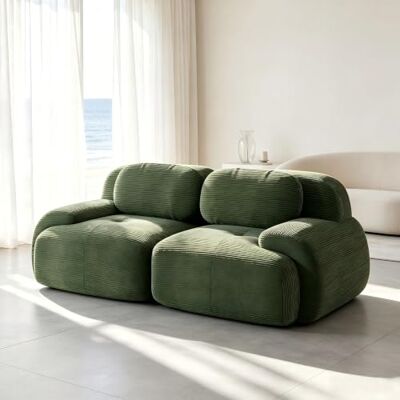 VILUXE Canapé 2 places avec tabouret en velours côtelé (vert, 2S) Canapé modulaire avec tabouret, tissu velours côtelé mousse 32D, salon, chambre à coucher, home cinéma, familles et invités - Publicité VILUXE Canapé 2 places avec tabouret en velours côtelé (vert, 2S) Canapé modulaire avec tabouret, tissu velours côtelé mousse 32D, salon, chambre à coucher, home cinéma, familles et invités - Publicité