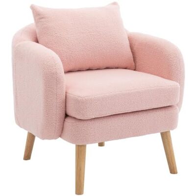 Merax Fauteuil en velours teddy, fauteuil à oreilles avec coussin, fauteuil lounge avec accoudoirs, pieds en bois modernes, canapé individuel, fauteuil de relaxation, fauteuil rembourré pour salon - Publicité Merax Fauteuil en velours teddy, fauteuil à oreilles avec coussin, fauteuil lounge avec accoudoirs, pieds en bois modernes, canapé individuel, fauteuil de relaxation, fauteuil rembourré pour salon - Publicité