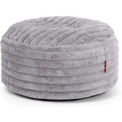 Lounge Pug Gros Pouf Rond Repose-Pieds en Velours Côtelé Ultra Pelucheux, Pouf Pratique pour Salon, Chambre, Tabouret de canapé, Gris - Publicité Lounge Pug Gros Pouf Rond Repose-Pieds en Velours Côtelé Ultra Pelucheux, Pouf Pratique pour Salon, Chambre, Tabouret de canapé, Gris - Publicité