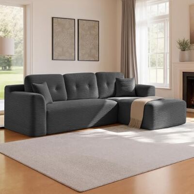 VASAGLE Canapé d’Angle, Canapé Modulable 244 cm, Livré Compressé en Colis, sans Montage, avec Grande Méridienne à Droite, pour Salon, Chambre d’Amis, Gris Ardoise LCS184GN01 - Publicité VASAGLE Canapé d’Angle, Canapé Modulable 244 cm, Livré Compressé en Colis, sans Montage, avec Grande Méridienne à Droite, pour Salon, Chambre d’Amis, Gris Ardoise LCS184GN01 - Publicité