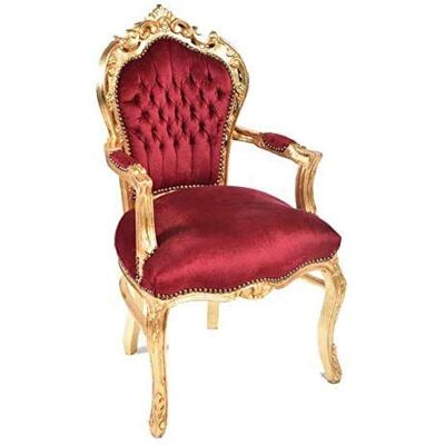 arterameeferro Fauteuil baroque luxe en bois feuille d'or tissu rouge - Publicité arterameeferro Fauteuil baroque luxe en bois feuille d'or tissu rouge - Publicité