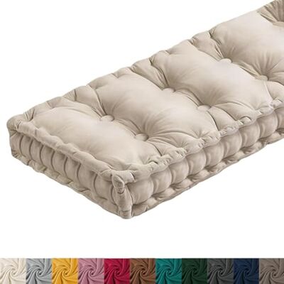 Yuly Coussin de Banc Interieur avec Poignée, Épaisseur 10 cm, Velours Coussin Banc pour Banquette Fenêtre, Interieur/Salon de Jardin Exterieur, Taille Personnalisée (Beige,80x40x10cm) - Publicité Yuly Coussin de Banc Interieur avec Poignée, Épaisseur 10 cm, Velours Coussin Banc pour Banquette Fenêtre, Interieur/Salon de Jardin Exterieur, Taille Personnalisée (Beige,80x40x10cm) - Publicité