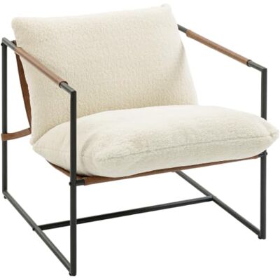 HOMCOM Fauteuil Salon Rembourré en Tissu Bouclette Large Assise Crème Fauteuil d'Appoint, Structure en Acier, Chaise de Salon, Chambre, Coin Lecture - Publicité HOMCOM Fauteuil Salon Rembourré en Tissu Bouclette Large Assise Crème Fauteuil d'Appoint, Structure en Acier, Chaise de Salon, Chambre, Coin Lecture - Publicité