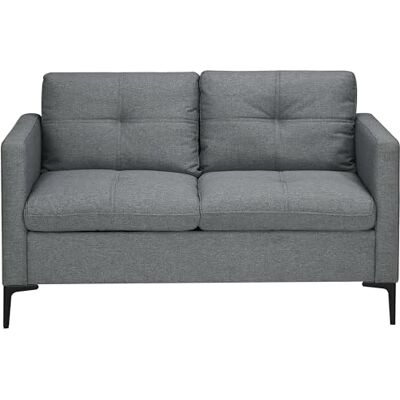 HOMCOM Canapé 2 Places 133 cm Style Contemporain avec 4 Coussins piètement Acier Noir revêtement Tissu Aspect Lin Gris foncé - Publicité HOMCOM Canapé 2 Places 133 cm Style Contemporain avec 4 Coussins piètement Acier Noir revêtement Tissu Aspect Lin Gris foncé - Publicité