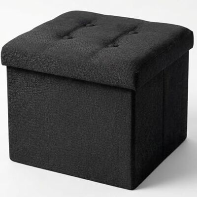 edihome , Pouf Rangement Pliable avec Couvercle en Tissu 38x38X38 cm – Coffre de Rangement, Banc Multifonction, Repose Pied Salon, Coiffeuse (Noir) - Publicité edihome , Pouf Rangement Pliable avec Couvercle en Tissu 38x38X38 cm – Coffre de Rangement, Banc Multifonction, Repose Pied Salon, Coiffeuse (Noir) - Publicité