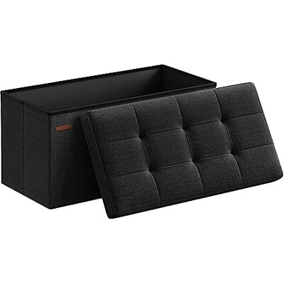 SONGMICS Mazie Collection Banc de Rangement, Repose-Pieds Pliable de 76 cm, Bout de Lit, Montage Facile, pour Salon, Chambre, Entrée, Noir d'encre LSF047B01 - Publicité SONGMICS Mazie Collection Banc de Rangement, Repose-Pieds Pliable de 76 cm, Bout de Lit, Montage Facile, pour Salon, Chambre, Entrée, Noir d'encre LSF047B01 - Publicité