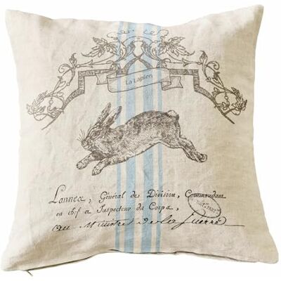 Loberon La Lapin Housse de Coussin avec Motif de Lapin et Ornements Chics Beaux Tons naturels, Beige - Publicité Loberon La Lapin Housse de Coussin avec Motif de Lapin et Ornements Chics Beaux Tons naturels, Beige - Publicité