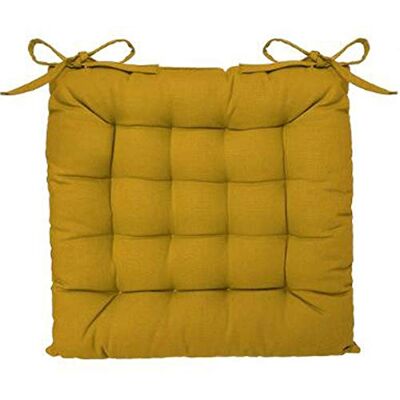 PEGANE Lot de 4 galettes de Chaise en Coton et Polyester Coloris Ocre Dim : L 38 x l 38 cm - Publicité PEGANE Lot de 4 galettes de Chaise en Coton et Polyester Coloris Ocre Dim : L 38 x l 38 cm - Publicité