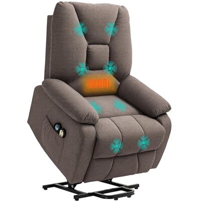 HOMCOM Fauteuil releveur électrique, Fauteuil Relax électrique avec Fonction Massage et Chauffage, Repose-Pied, Dossier inclinable, télécommande, Poche latérale, en Aspect Lin, Marron - Publicité HOMCOM Fauteuil releveur électrique, Fauteuil Relax électrique avec Fonction Massage et Chauffage, Repose-Pied, Dossier inclinable, télécommande, Poche latérale, en Aspect Lin, Marron - Publicité