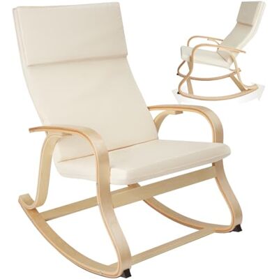 tectake ® Fauteuil à Bascule avec Accoudoirs Rocking Chair Fauteuil Relax rembourée Cadre en Bois Fauteuil Salon Veranda, Chaise Ergonomique idéal Détente, Fauteuil Allaitement - Publicité tectake ® Fauteuil à Bascule avec Accoudoirs Rocking Chair Fauteuil Relax rembourée Cadre en Bois Fauteuil Salon Veranda, Chaise Ergonomique idéal Détente, Fauteuil Allaitement - Publicité