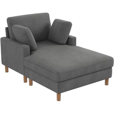 Vesgantti Canapé-Lit 1 Places en Velours Côtelé, Sofa Bed 148 x 104 x 92cm- Gris Foncé - Publicité Vesgantti Canapé-Lit 1 Places en Velours Côtelé, Sofa Bed 148 x 104 x 92cm- Gris Foncé - Publicité