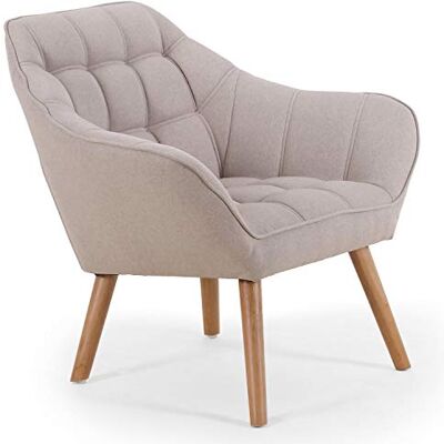Menzzo Fauteuil scandinave ZENTAO – Tissu Beige – Pieds Bois Naturel – Fauteuil Lounge Confortable – Style Nordique Moderne – L71 x P78 x H94 cm - Publicité Menzzo Fauteuil scandinave ZENTAO – Tissu Beige – Pieds Bois Naturel – Fauteuil Lounge Confortable – Style Nordique Moderne – L71 x P78 x H94 cm - Publicité