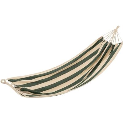 J-Line hamac Grandes Rayures Coton/Polyester Vert foncé/Ecru - Publicité J-Line hamac Grandes Rayures Coton/Polyester Vert foncé/Ecru - Publicité