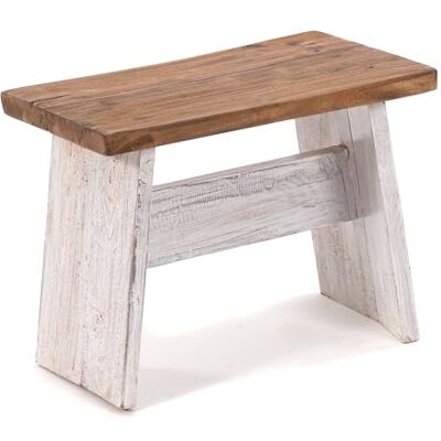 DESIGN DELIGHTS Banquette rustique Schemel En acajou massif 40 x 31 x 25 cm (l x H x P) Repose-pieds décoratif en bois Couleur : 05 blanc naturel - Publicité DESIGN DELIGHTS Banquette rustique Schemel En acajou massif 40 x 31 x 25 cm (l x H x P) Repose-pieds décoratif en bois Couleur : 05 blanc naturel - Publicité