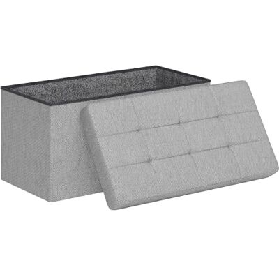 HOMCOM Banc de Rangement Pouf de Rangement 84L 76 x 38 x 38 cm Gris Clair Pliable, Bout de Lit, Repose-Pieds, avec Couvercle, pour Couloir, Salon, Capitonnée - Publicité HOMCOM Banc de Rangement Pouf de Rangement 84L 76 x 38 x 38 cm Gris Clair Pliable, Bout de Lit, Repose-Pieds, avec Couvercle, pour Couloir, Salon, Capitonnée - Publicité