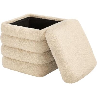WOLTU Tabouret de Rangement Pliant, Pouf Coffre avec Couvercle Amovible, Rembourré, Cadre MDF, Revêtement en Polaire Teddy, pour Salon, Chambre, Entrée, Beige - Publicité WOLTU Tabouret de Rangement Pliant, Pouf Coffre avec Couvercle Amovible, Rembourré, Cadre MDF, Revêtement en Polaire Teddy, pour Salon, Chambre, Entrée, Beige - Publicité