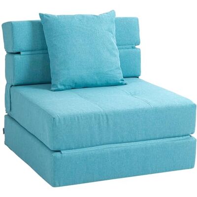 HOMCOM Fauteuil Convertible 1 Place Fauteuil lit chauffeuse 1 Place Coussin déhoussable Inclus Chaise de Sol pour invités, Salon, Charge 120 kg, Bleu - Publicité HOMCOM Fauteuil Convertible 1 Place Fauteuil lit chauffeuse 1 Place Coussin déhoussable Inclus Chaise de Sol pour invités, Salon, Charge 120 kg, Bleu - Publicité