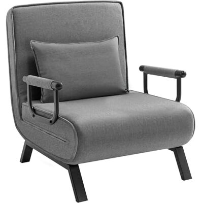 WOLTU Canapé-Lit 3 en 1, Fauteuil Convertible avec Dossier Réglable en 5 Positions, Chaise Longue avec Coussin Amovible et Assise Rembourrée, 80x74x82 cm, Gris Foncé - Publicité WOLTU Canapé-Lit 3 en 1, Fauteuil Convertible avec Dossier Réglable en 5 Positions, Chaise Longue avec Coussin Amovible et Assise Rembourrée, 80x74x82 cm, Gris Foncé - Publicité