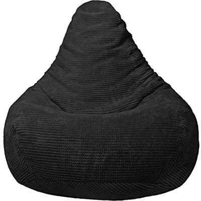 Loft 25 Pouf ergonomique d’intérieur en forme de poire à dossier haut pour adulte en tissu velours côtelé et doublure intérieure Noir - Publicité Loft 25 Pouf ergonomique d’intérieur en forme de poire à dossier haut pour adulte en tissu velours côtelé et doublure intérieure Noir - Publicité