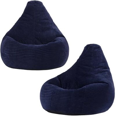 Icon Dalton Lot de 2 poufs poire pour enfants, bleu marine, en cordon avec rembourrage inclus pour filles et garçons, chaise pour enfants, décoration de salle de jeux, accessoires de chambre à coucher - Publicité Icon Dalton Lot de 2 poufs poire pour enfants, bleu marine, en cordon avec rembourrage inclus pour filles et garçons, chaise pour enfants, décoration de salle de jeux, accessoires de chambre à coucher - Publicité