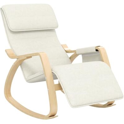 HOMCOM Fauteuil à Bascule Fauteuil Allaitement Relax Salon avec Repose-Pieds réglable, Poche latérale et Appui-tête, Rocking Chair pour Chambre, 67 x 110 x 91 cm crème - Publicité HOMCOM Fauteuil à Bascule Fauteuil Allaitement Relax Salon avec Repose-Pieds réglable, Poche latérale et Appui-tête, Rocking Chair pour Chambre, 67 x 110 x 91 cm crème - Publicité