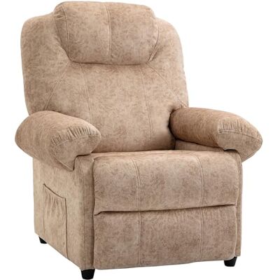 HOMCOM Fauteuil Relax avec Inclinaison Manuelle en Tissu, Fauteuil inclinable avec Repose-Pieds Amovible et Poche latérale (Beige) - Publicité HOMCOM Fauteuil Relax avec Inclinaison Manuelle en Tissu, Fauteuil inclinable avec Repose-Pieds Amovible et Poche latérale (Beige) - Publicité