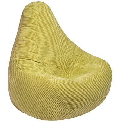 Loft 25 Pouf ergonomique d’intérieur en forme de poire à dossier haut pour adulte en tissu velours côtelé et doublure intérieure Vert citron - Publicité Loft 25 Pouf ergonomique d’intérieur en forme de poire à dossier haut pour adulte en tissu velours côtelé et doublure intérieure Vert citron - Publicité