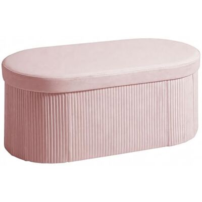 HOMCOM Pouf de rangement, banc de rangement pliable, 72 L, 76 x 38 x 35 cm, tapissé en velours, coffre de rangement, charge 120 kg, tabouret pour salon, chambre, entrée, rose - Publicité HOMCOM Pouf de rangement, banc de rangement pliable, 72 L, 76 x 38 x 35 cm, tapissé en velours, coffre de rangement, charge 120 kg, tabouret pour salon, chambre, entrée, rose - Publicité