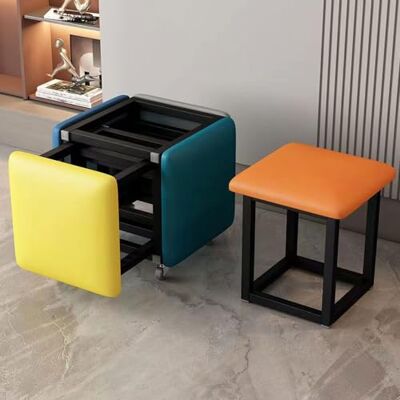MJMLUCK Tabourets empilables avec finition en cuir Nappa, repose-pieds et poufs élégants, chaise ottomane roulante pour salon, ensemble ottoman gigogne 5 en 1, tabourets cubiques polyvalents avec roulettes p - Publicité MJMLUCK Tabourets empilables avec finition en cuir Nappa, repose-pieds et poufs élégants, chaise ottomane roulante pour salon, ensemble ottoman gigogne 5 en 1, tabourets cubiques polyvalents avec roulettes p - Publicité