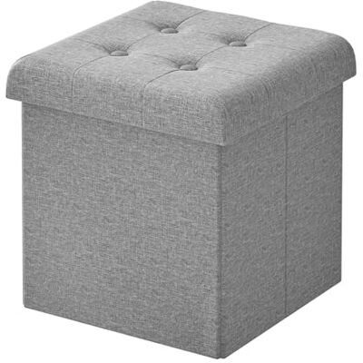 WOLTU Tabouret de Rangement Pliant, Tabouret Cubique, Pouf Coffre de Rangement avec Couvercle Rembourré, pour Salon, Entrée, Chambre, 30x30x32 cm, Gris Clair - Publicité WOLTU Tabouret de Rangement Pliant, Tabouret Cubique, Pouf Coffre de Rangement avec Couvercle Rembourré, pour Salon, Entrée, Chambre, 30x30x32 cm, Gris Clair - Publicité