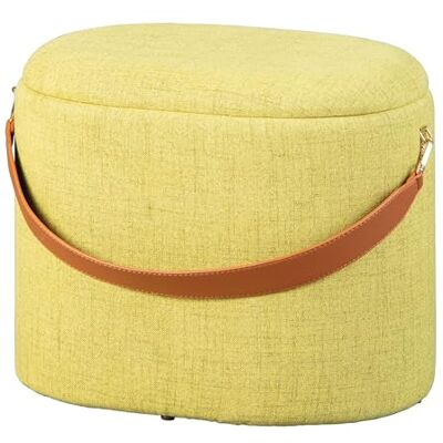 Inter Link Tabouret de Rangement à Linge Vert Jaune Tissu Dilia - Publicité Inter Link Tabouret de Rangement à Linge Vert Jaune Tissu Dilia - Publicité