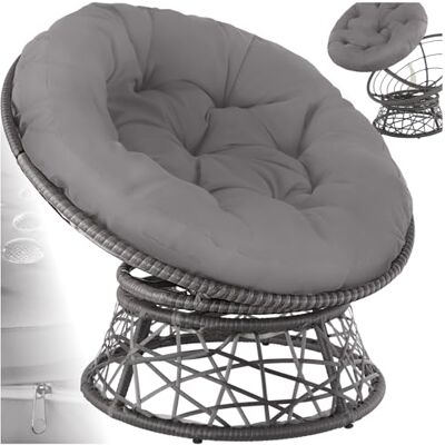 tectake ® Fauteuil Papasan en Rotin Chaise Relax Ronde Résine Tressée 1 Place Pivotant à 360°, Coussin Épais Grand Confort Inclus, Mobilier de Jardin pour Amenagement Balcon Terrasse Salon de Jardin - Publicité tectake ® Fauteuil Papasan en Rotin Chaise Relax Ronde Résine Tressée 1 Place Pivotant à 360°, Coussin Épais Grand Confort Inclus, Mobilier de Jardin pour Amenagement Balcon Terrasse Salon de Jardin - Publicité