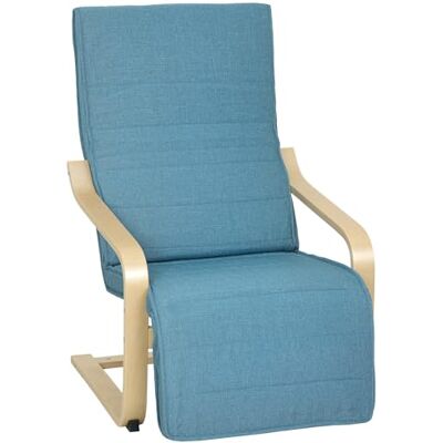 HOMCOM Fauteuil de Salon avec Repose-Pieds réglable, Fauteuil de Salon en Lin avec Structure en Bois, Fauteuil de Relaxation pour la Chambre à Coucher, Le Bureau, l'étude, 66,5x94x100 cm, Bleu - Publicité HOMCOM Fauteuil de Salon avec Repose-Pieds réglable, Fauteuil de Salon en Lin avec Structure en Bois, Fauteuil de Relaxation pour la Chambre à Coucher, Le Bureau, l'étude, 66,5x94x100 cm, Bleu - Publicité
