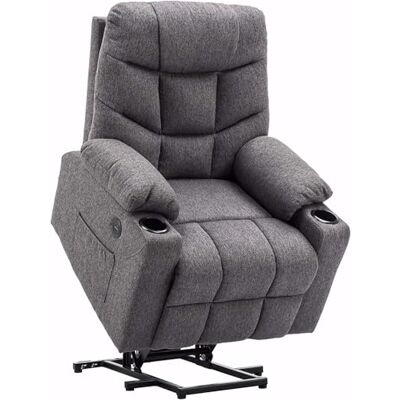 M MCombo Fauteuil TV avec Aide à la montée électrique, Fauteuil avec Aide à la montée, Fauteuil TV avec Fonction inclinable jusqu'à 140°, avec USB 7286 (Tissu, Gris) - Publicité M MCombo Fauteuil TV avec Aide à la montée électrique, Fauteuil avec Aide à la montée, Fauteuil TV avec Fonction inclinable jusqu'à 140°, avec USB 7286 (Tissu, Gris) - Publicité