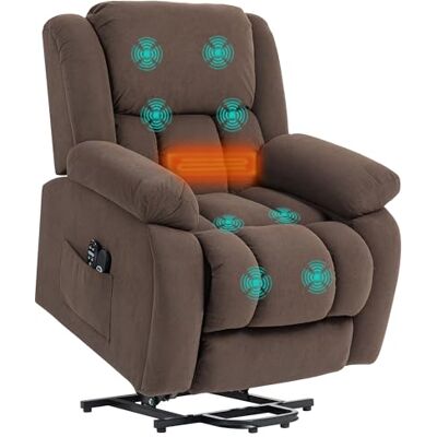 HOMCOM Fauteuil releveur électrique Chauffage et Massage par Vibration Fauteuil Relax électrique en Velours Dossier inclinable Assise Large Ports USB télécommande Repose-Pied Poche latérale Marron - Publicité HOMCOM Fauteuil releveur électrique Chauffage et Massage par Vibration Fauteuil Relax électrique en Velours Dossier inclinable Assise Large Ports USB télécommande Repose-Pied Poche latérale Marron - Publicité