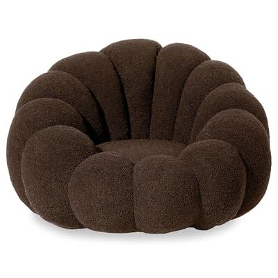 Menzzo Fauteuil ARIELINA Design Coquillage Tissu Bouclette Marron – Design Cocooning Moderne 98 cm – Chaise Salon Confortable Style Élégant et Original - Publicité Menzzo Fauteuil ARIELINA Design Coquillage Tissu Bouclette Marron – Design Cocooning Moderne 98 cm – Chaise Salon Confortable Style Élégant et Original - Publicité