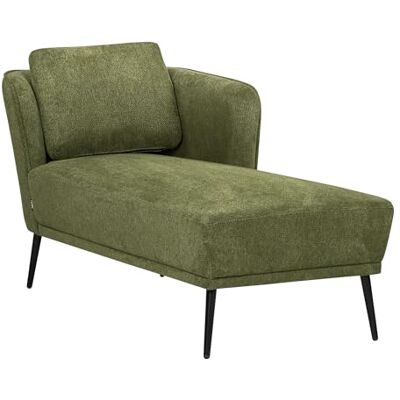 Beliani Chaise Longue à Gauche avec Coussin Méridienne de Salon en Tissu Vert Foncé Artheze - Publicité Beliani Chaise Longue à Gauche avec Coussin Méridienne de Salon en Tissu Vert Foncé Artheze - Publicité