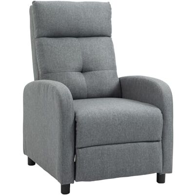 HOMCOM Fauteuil de Relaxation Fauteuil de Salon Relax inclinable manuellement avec Repose-Pied revêtement Effet Lin capacité de Charge 150 kg Design Moderne Gris - Publicité HOMCOM Fauteuil de Relaxation Fauteuil de Salon Relax inclinable manuellement avec Repose-Pied revêtement Effet Lin capacité de Charge 150 kg Design Moderne Gris - Publicité