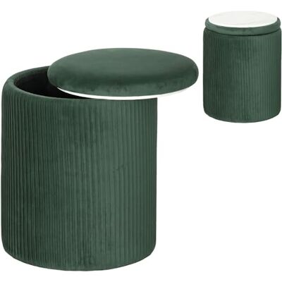 HOMCOM Pouf de Rangement Rond, Repose-Pieds rembourré en Tissu Velours avec Dessus Amovible, Assise rembourrée et Espace de Rangement caché pour Le Salon, la Chambre à Coucher, Vert foncé - Publicité HOMCOM Pouf de Rangement Rond, Repose-Pieds rembourré en Tissu Velours avec Dessus Amovible, Assise rembourrée et Espace de Rangement caché pour Le Salon, la Chambre à Coucher, Vert foncé - Publicité