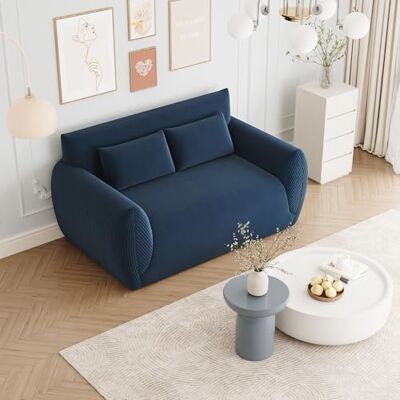 Vesgantti Canapé 2 Places Velours Côtelé, Canapé Compressé 160 cm sans Montage, Canapé de Sol Rembourré avec 2 Coussins, Idéal pour Petit Espace, Salon, Chambre, Bureau 160 x 94 x 80 cm, Bleu - Publicité Vesgantti Canapé 2 Places Velours Côtelé, Canapé Compressé 160 cm sans Montage, Canapé de Sol Rembourré avec 2 Coussins, Idéal pour Petit Espace, Salon, Chambre, Bureau 160 x 94 x 80 cm, Bleu - Publicité