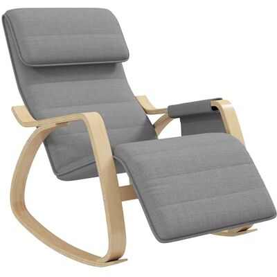 HOMCOM Fauteuil à Bascule Fauteuil Allaitement Relax Salon avec Repose-Pieds réglable, Poche latérale et Appui-tête, Rocking Chair pour Chambre, 67 x 110 x 91 cm Gris - Publicité HOMCOM Fauteuil à Bascule Fauteuil Allaitement Relax Salon avec Repose-Pieds réglable, Poche latérale et Appui-tête, Rocking Chair pour Chambre, 67 x 110 x 91 cm Gris - Publicité