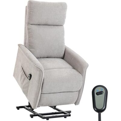 HOMCOM Fauteuil Releveur Électrique, Fauteuil Relax Électrique en Chenille, Dossier Inclinable, Coussin à Ressorts, Télécommande et Poches Latérales, pour Personnes Âgées, Montage Facile, Gris Clair - Publicité HOMCOM Fauteuil Releveur Électrique, Fauteuil Relax Électrique en Chenille, Dossier Inclinable, Coussin à Ressorts, Télécommande et Poches Latérales, pour Personnes Âgées, Montage Facile, Gris Clair - Publicité