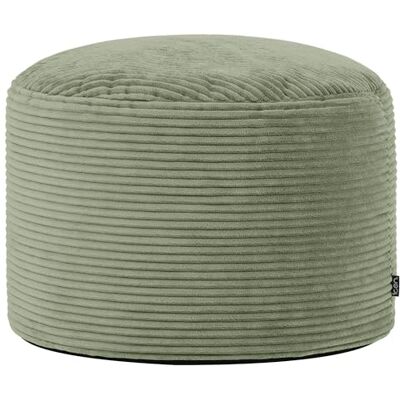Icon Milano Tabouret Velours Côtelé, Pouf Rond, Pouf Repose Pieds avec Remplissage, Meuble Salon, Decoration Chambre, Vert Sauge - Publicité Icon Milano Tabouret Velours Côtelé, Pouf Rond, Pouf Repose Pieds avec Remplissage, Meuble Salon, Decoration Chambre, Vert Sauge - Publicité