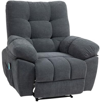 HOMCOM Fauteuil de massage fauteuil relax électrique avec vibration et chauffage, fauteuil relax inclinable manuellement, chaise TV chaise de relaxation repose-pied, télécommande, poche latérale, gris - Publicité HOMCOM Fauteuil de massage fauteuil relax électrique avec vibration et chauffage, fauteuil relax inclinable manuellement, chaise TV chaise de relaxation repose-pied, télécommande, poche latérale, gris - Publicité